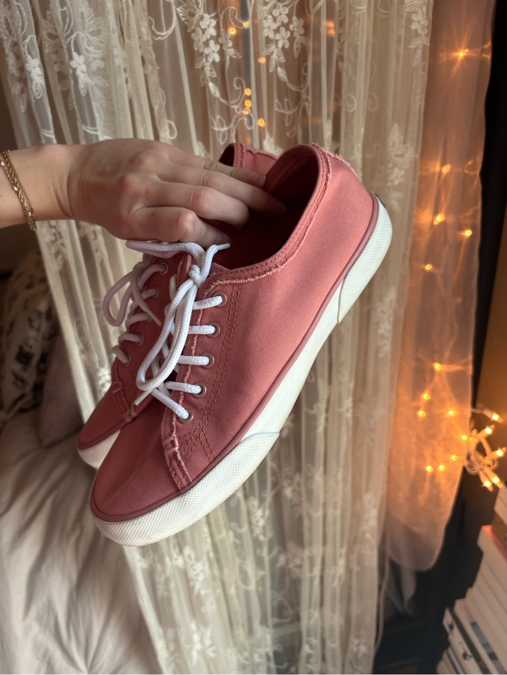 Pink Sperry sneakers